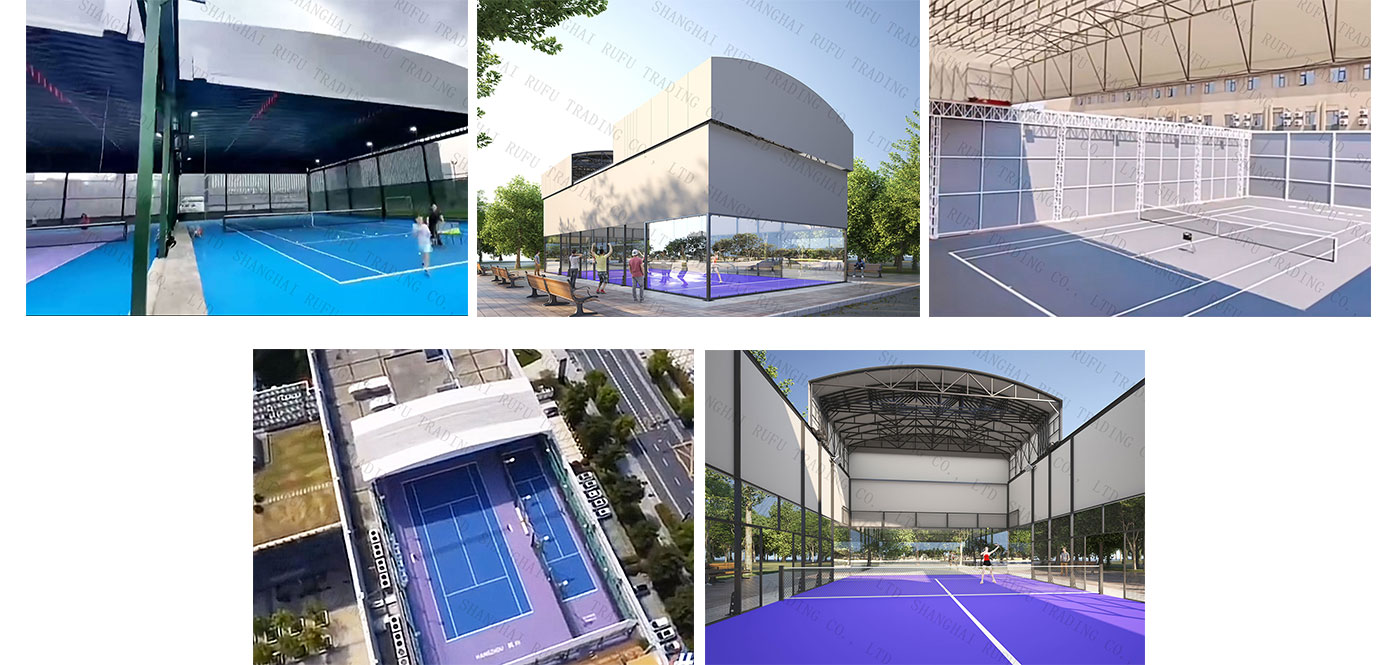 Popular 10 X 20 M Panoramic Padel Court with Electric Roof Padel Court