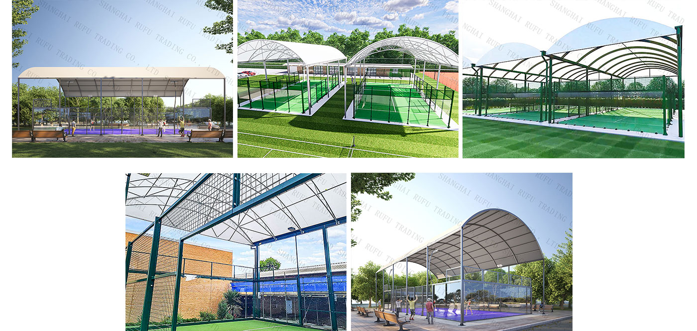 Factory Direct Sale Panoramic Padel Court with Roof