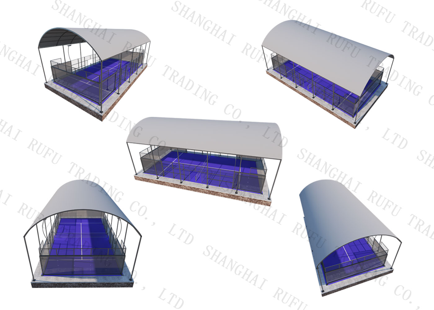 Factory Direct Sale Panoramic Padel Court with Roof