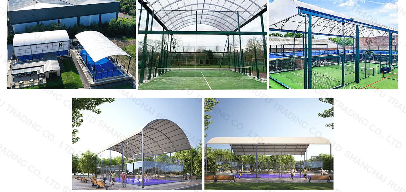 Hot Selling Panoramic Padel Court 10m*20m Size Paddle Tennis Court with Roof for Sale