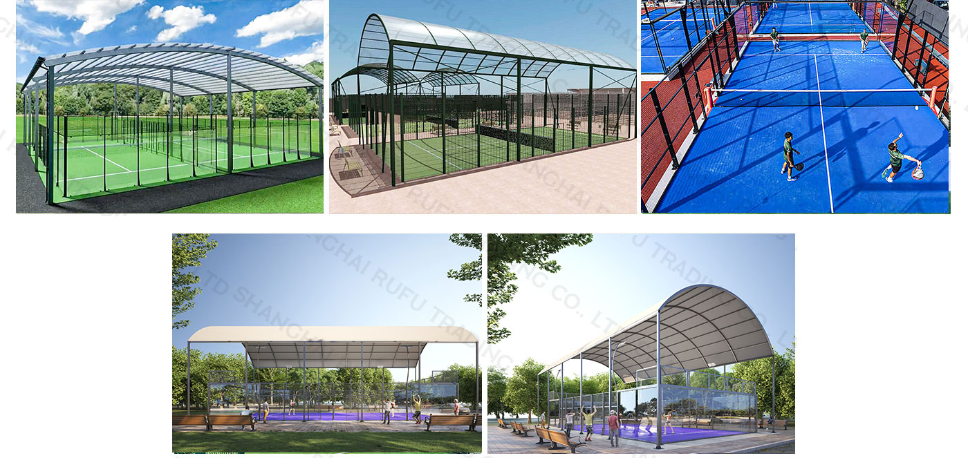 Top Quality Outdoor Panoramic Padel Court With Waterproof Roof Padel Court