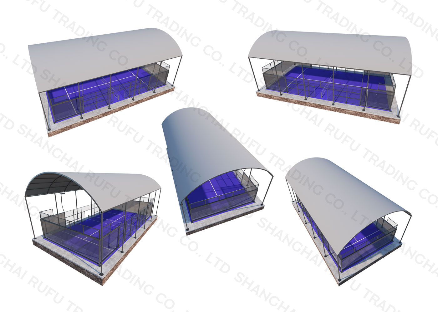 Top Quality Outdoor Panoramic Padel Court With Waterproof Roof Padel Court