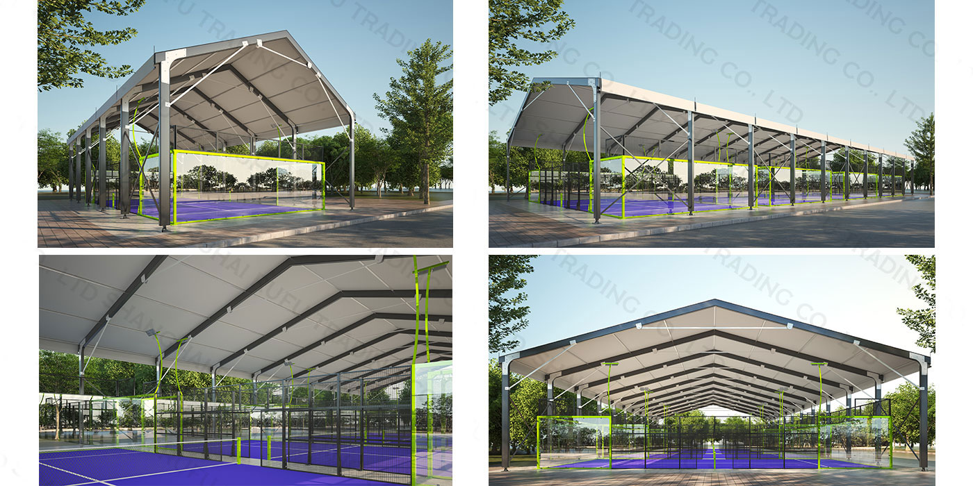 High Quality Panoramic Padel Court With Roof System