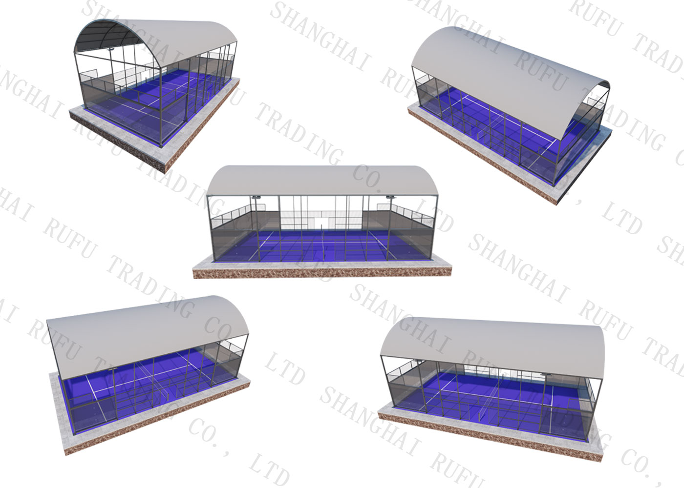 New Design Top Quality Outdoor Roofed Padel Court