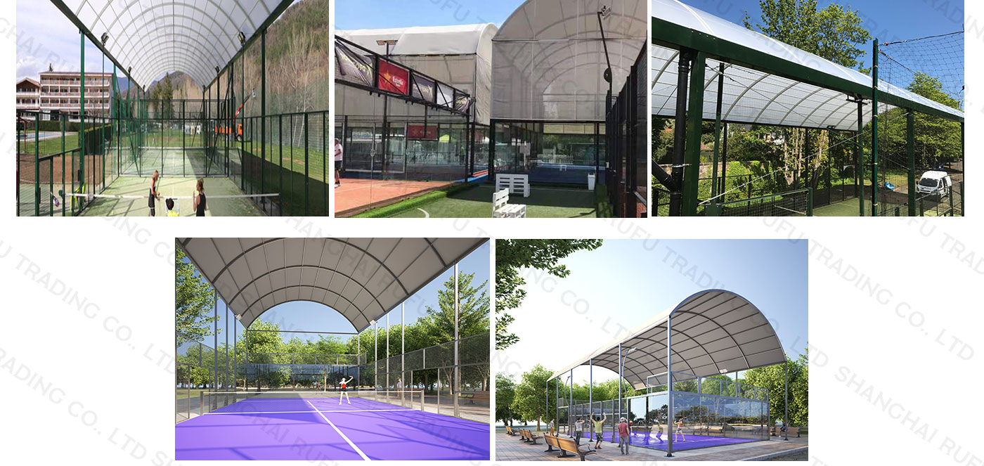 Popular High Quality 10 x 20M Panoramic Padel Court Roof