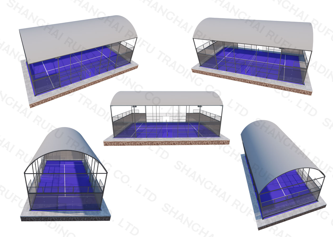 Popular High Quality 10 x 20M Panoramic Padel Court Roof