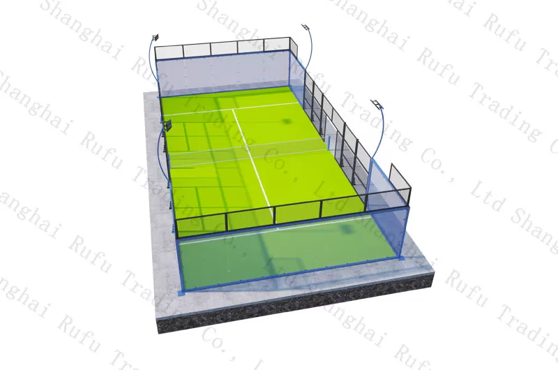 High Quality Warranty 15 years 10 x 20M Indoor Panoramic Padel Court