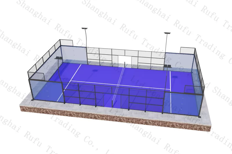 High Quality Warranty 15 years 10 x 20M Indoor Panoramic Padel Court