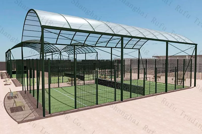 Factory Direct Sale Panoramic Padel Court with Roof