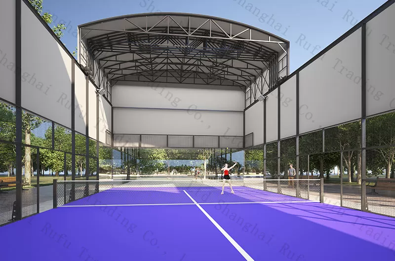 Popular 10 X 20 M Panoramic Padel Court with Electric Roof Padel Court