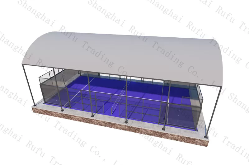 Top Quality Outdoor Panoramic Padel Court With Waterproof Roof Padel Court