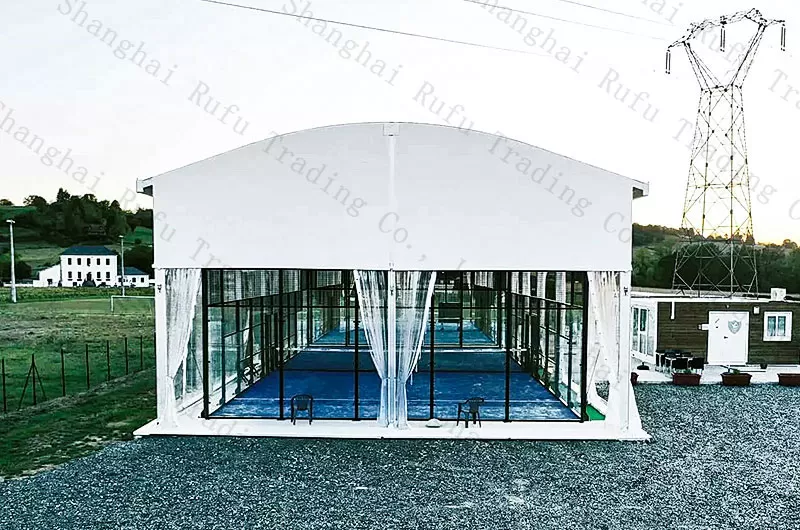 Top Quality Outdoor Panoramic Padel Court With Waterproof Roof Padel Court