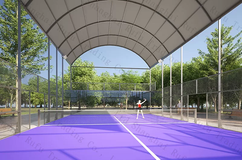 International standard roofed high quality outdoor panoramic Padel Court