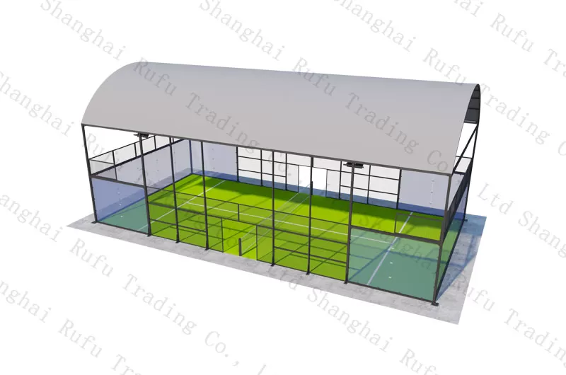 International standard roofed high quality outdoor panoramic Padel Court