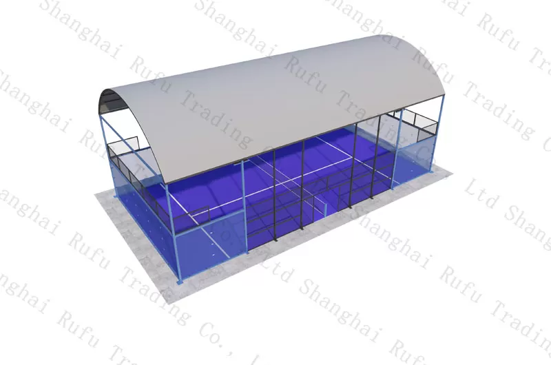 International standard roofed high quality outdoor panoramic Padel Court